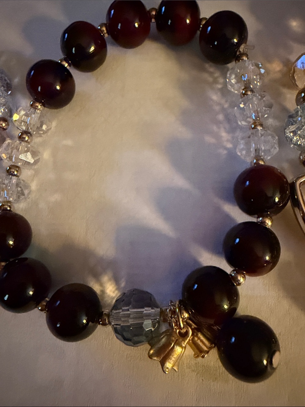 Assorted Women's Beaded Stretch Bracelets - Pink, Purple, Burgundy, set of 4 - Picture 4 of 5